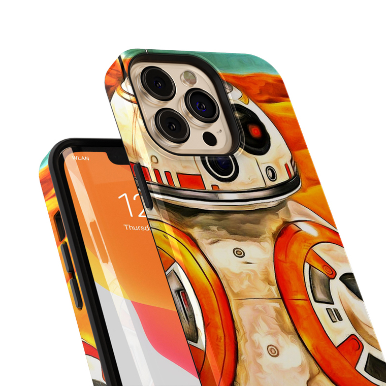 BB8 Illustration Niche Painted Art Illustration Personalized Layer 3D Matte Hard 15, 14, 13, 12, 11 iPhone Case