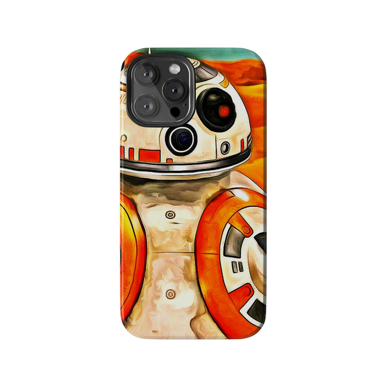 BB8 Illustration Niche Painted Art Illustration Personalized Layer 3D Matte Hard 15, 14, 13, 12, 11 iPhone Case