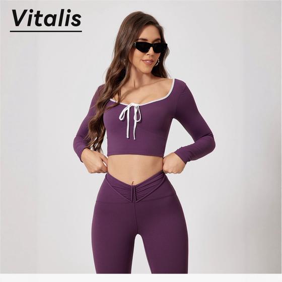 Vitalis 2025 new autumn and winter round neck contrasting color long sleeves slimming for women with breast pad fitness sports top
Vitalis 2025 new autumn and winter round neck contrasting color long sleeves slimming for women with breast pad fitness sports top