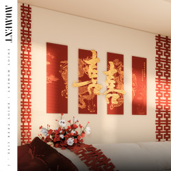 Atmospheric Wedding Room Original Kt Board Background Wall Decoration Set for Photo Shoots, Living Room, Bedside, Festive Atmospheric Wedding Room Original Kt Board Background Wall Decoration Set for Photo Shoots, Living Room, Bedside, Festive