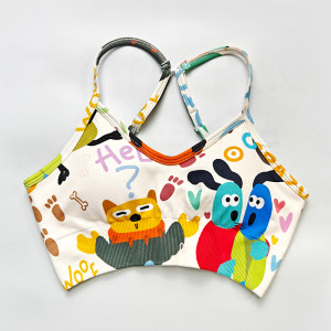 Cartoon printed yoga lingerie women's shockproof gathering sports bra beautiful back suspender vest running fitness bra 
Cartoon printed yoga lingerie women's shockproof gathering sports bra beautiful back suspender vest running fitness bra