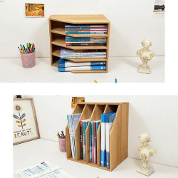 Zakka Dual-Purpose Small Bookshelf File Storage Rack Magazine Book A4 Paper Dormitory Desktop Solid Wood Multi-Layer Storage Zakka Dual-Purpose Small Bookshelf File Storage Rack Magazine Book A4 Paper Dormitory Desktop Solid Wood Multi-Layer Storage