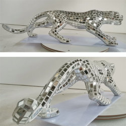 Mosaic leopard sculpture hotel KTV opens Mosaic leopard sculpture hotel KTV opens