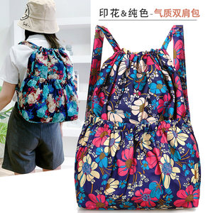 Beam Pocket Pulling Rope Backpack Waterproof Light Fitness Fitness Female Landscape Shopping Bag Folding Travel Simple Backpack Beam Pocket Pulling Rope Backpack Waterproof Light Fitness Fitness Female Landscape Shopping Bag Folding Travel Simple Backpack