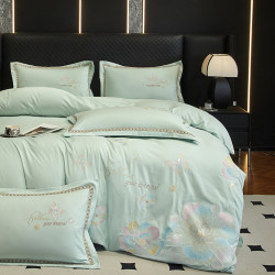 Gift Box Set A-Grade Pure Cotton Embroidered Four-Piece Set 140S Simple Light Luxury Embroidered Bed Sheet, Fitted Sheet, Duvet Cover 4-Piece Set Gift Box Set A-Grade Pure Cotton Embroidered Four-Piece Set 140S Simple Light Luxury Embroidered Bed Sheet, Fitted Sheet, Duvet Cover 4-Piece Set