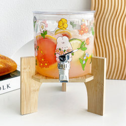 Large-Capacity Glass Flower Tea Cold Water Pitcher with Spigot for Home Use, Living Room Mixing Bucket, High-Temperature Resistant Water Set, Herbal Tea Pitcher Large-Capacity Glass Flower Tea Cold Water Pitcher with Spigot for Home Use, Living Room Mixing Bucket, High-Temperature Resistant Water Set, Herbal Tea Pitcher