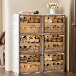 Installation-Free Shoe Box Storage Box, Transparent Shoe Cabinet, Simple Dust-Proof Household Plastic Storage Folding Rack, Short Boots Aj Installation-Free Shoe Box Storage Box, Transparent Shoe Cabinet, Simple Dust-Proof Household Plastic Storage Folding Rack, Short Boots Aj