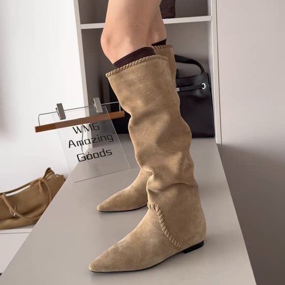 WM6 European women's shoes 2025 autumn new style beef tiled toe woven sleeve height-enhancing fashion high-tube pile boots
WM6 European women's shoes 2025 autumn new style beef tiled toe woven sleeve height-enhancing fashion high-tube pile boots