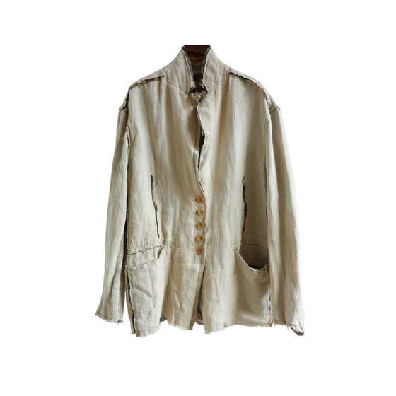 How many see original design autumn 100% linen stand collar suit jacket tea dyed and breasted retro old W53705
How many see original design autumn 100% linen stand collar suit jacket tea dyed and breasted retro old W53705