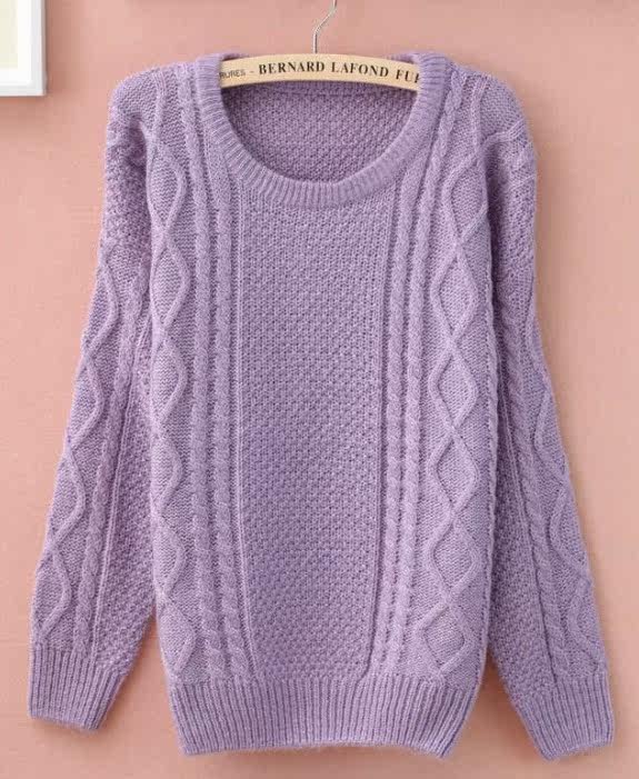 经典韩版女装英伦复古粗麻花粗棒针织宽松毛衣短款外套