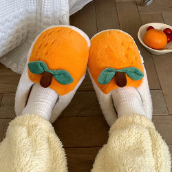 Thin strips of cute little frog cotton slippers for couples for men and women in autumn and winter warm non-slip plush confinement home shoes Thin strips of cute little frog cotton slippers for couples for men and women in autumn and winter warm non-slip plush confinement home shoes