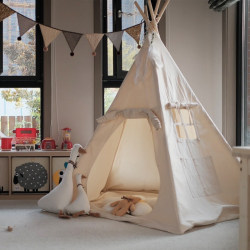 Children's Indian Tent, Indoor Extra-Large Playhouse, Beige, ins Wind-Resistant, Stable, Original Style, Adult Tent Children's Indian Tent, Indoor Extra-Large Playhouse, Beige, ins Wind-Resistant, Stable, Original Style, Adult Tent