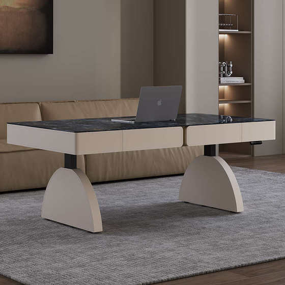 Modern lifting electric smart board dual-use dining table simple small apartment tea table multifunctional rock living room tea table high-end Modern lifting electric smart board dual-use dining table simple small apartment tea table multifunctional rock living room tea table high-end