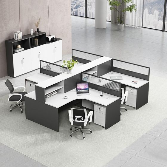 Employee office desk simple and modern 4/6 artificial table screen screen card seat desk and chair combination office furniture Employee office desk simple and modern 4/6 artificial table screen screen card seat desk and chair combination office furniture