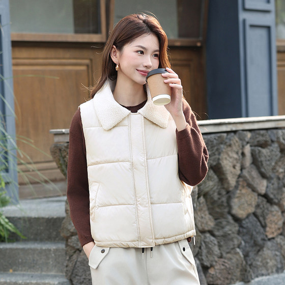 2025 autumn and winter new down cotton vest women's short lamb collar fashionable cotton jacket vest horse clip vest jacket trendy
2025 autumn and winter new down cotton vest women's short lamb collar fashionable cotton jacket vest horse clip vest jacket trendy