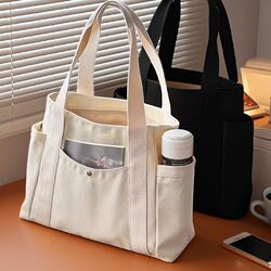Large-Capacity Tote Canvas Bag for Work and Outings, High-Looking and Versatile for Commuting, Student-Style Shoulder Bag, Handbag Large-Capacity Tote Canvas Bag for Work and Outings, High-Looking and Versatile for Commuting, Student-Style Shoulder Bag, Handbag