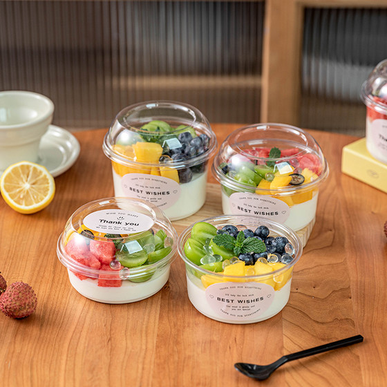 Food grade dessert bowl with lid transparent fruit ice powder packaging box round double-skin milk pudding plastic cup disposable
Food grade dessert bowl with lid transparent fruit ice powder packaging box round double-skin milk pudding plastic cup disposable