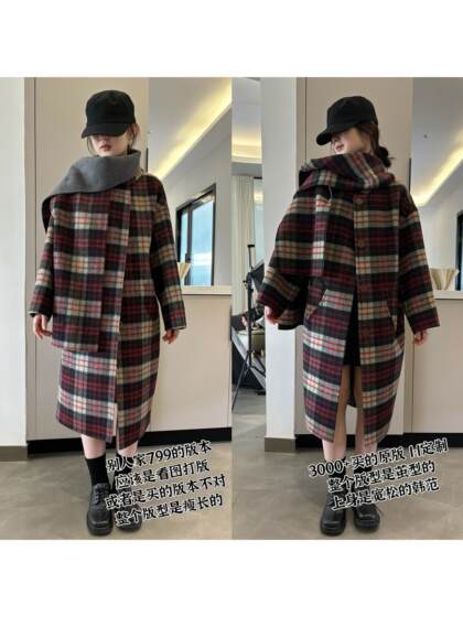 Queen Mother plaid scarf coat on both sides wearing double-sided wool mid-length wool coat on both sides cashmere coat
Queen Mother plaid scarf coat on both sides wearing double-sided wool mid-length wool coat on both sides cashmere coat