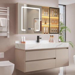 New Bathroom Cabinet Combination with Seamless Integrated Ceramic Rock Slab Bathroom Cabinet, Washbasin, Toilet, and Handwashing Sink New Bathroom Cabinet Combination with Seamless Integrated Ceramic Rock Slab Bathroom Cabinet, Washbasin, Toilet, and Handwashing Sink