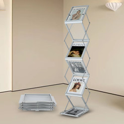 A4 Aluminum Alloy Foldable Exhibition Brochure Stand ins Photography Props Internet-Famous Magazine Floor-Standing Album Display Stand Vintage A4 Aluminum Alloy Foldable Exhibition Brochure Stand ins Photography Props Internet-Famous Magazine Floor-Standing Album Display Stand Vintage