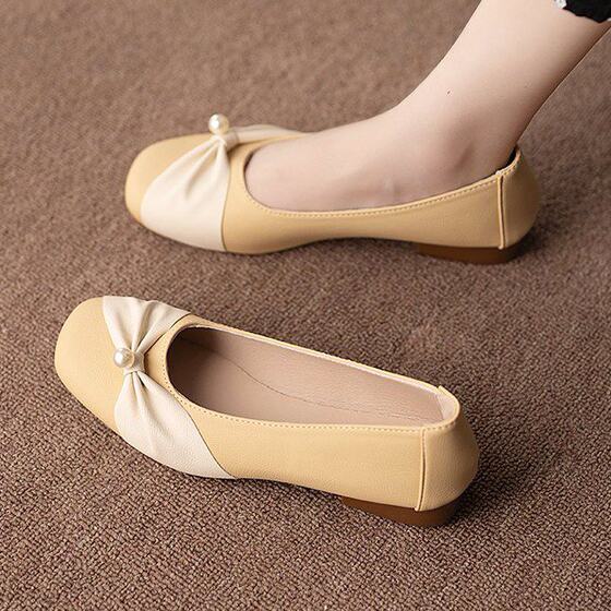 Little Xiangfeng Mary Zhen women's shoes 2025 autumn new style shallow mouth slim small flat soft sole skirt shoes Little Xiangfeng Mary Zhen women's shoes 2025 autumn new style shallow mouth slim small flat soft sole skirt shoes