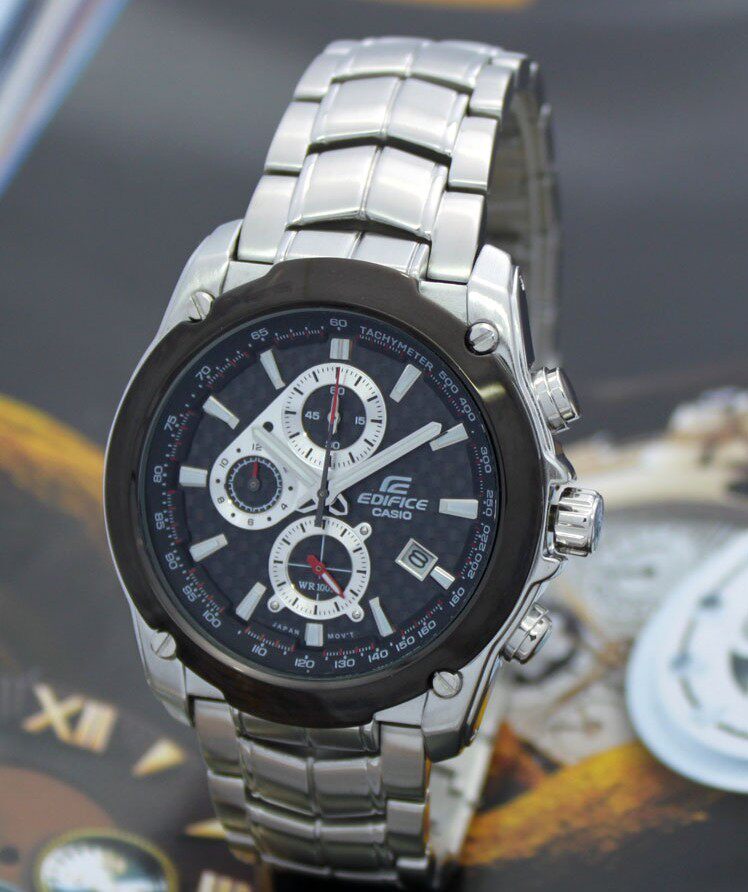 新款卡西欧手表男士正品casio休闲商务钢带三眼计时运动防水男表