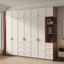 French-Style Retro Cream-Colored Thickened Moisture-Proof and Deformation-Resistant Wardrobe for Home Use in Small Bedrooms, Ready-Made Large Wardrobe French-Style Retro Cream-Colored Thickened Moisture-Proof and Deformation-Resistant Wardrobe for Home Use in Small Bedrooms, Ready-Made Large Wardrobe