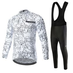 Spring, Autumn and Winter Cycling Clothing Suit Men's Cartoon Cycling Clothing Fleece Long-Sleeved Pants Road Bike Mountain Bike Clothing Professional Spring, Autumn and Winter Cycling Clothing Suit Men's Cartoon Cycling Clothing Fleece Long-Sleeved Pants Road Bike Mountain Bike Clothing Professional