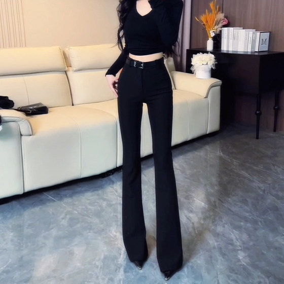 Black elastic micro-flare suit pants for women in autumn 2025 new style high-waisted slim floor horseshoe pants
Black elastic micro-flare suit pants for women in autumn 2025 new style high-waisted slim floor horseshoe pants