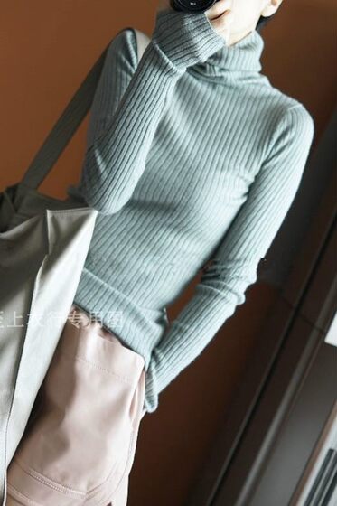 Inverse season clearance autumn new cashmere sweater female turtleneck cotton knitted wool pure color slimming shirt
 Inverse season clearance autumn new cashmere sweater female turtleneck cotton knitted wool pure color slimming shirt
