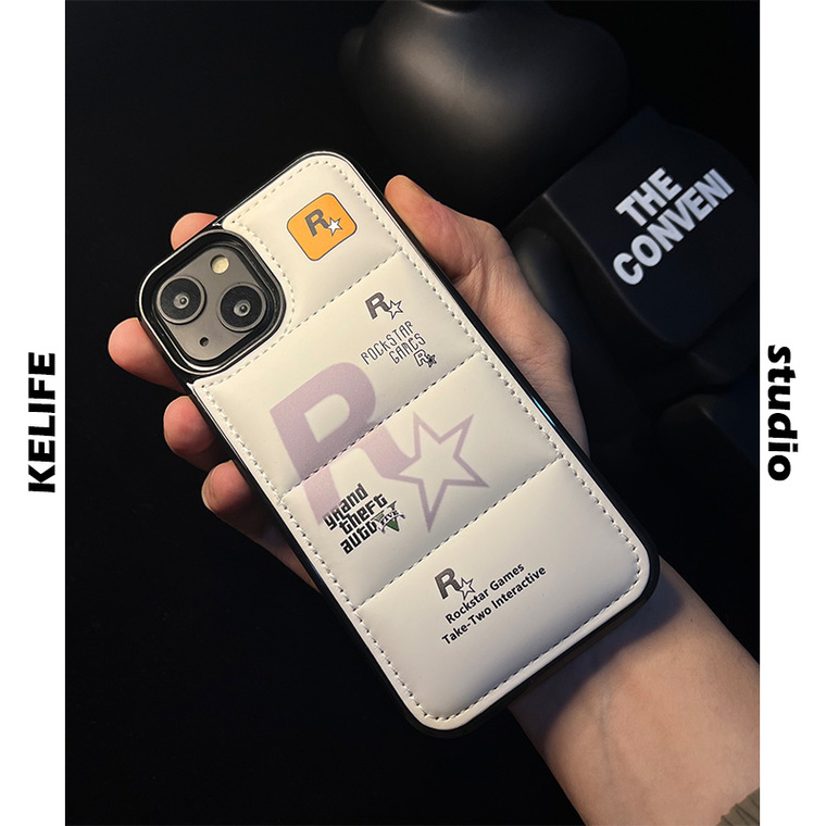 GTA Rockstar Puffy Puffer Down Jacket 15, 14, 13, 12, 11 iPhone Case