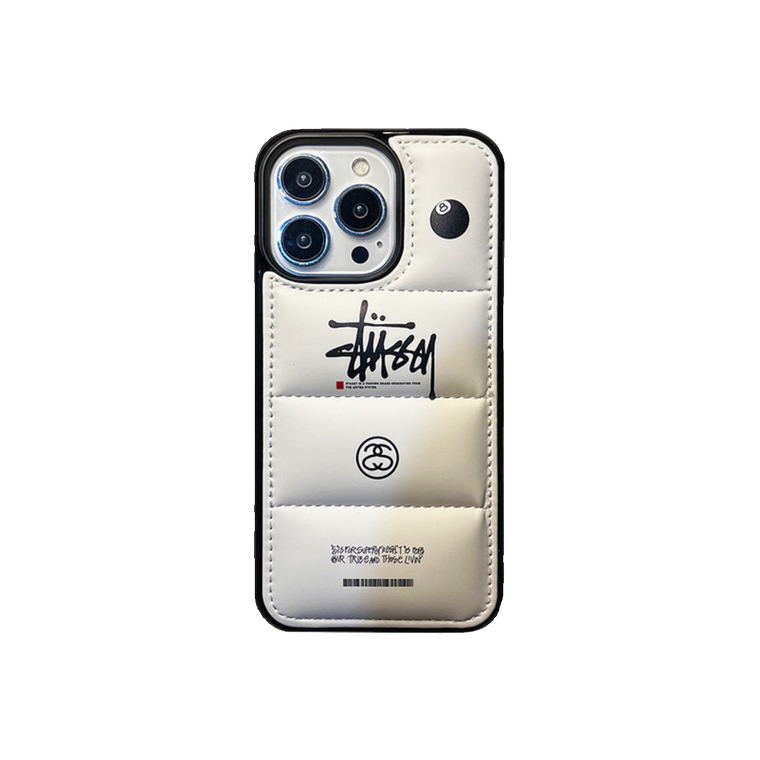 STUSSY Black 8 Drawing Illustration Puffy Puffer Down Jacket 15, 14, 13, 12, 11 iPhone Case