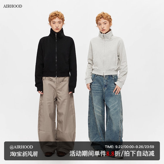 AIRHOOD American retro stand collar zipper jacket for women's high-neck spring and autumn casual short cardigan front shoulder sweatshirt
AIRHOOD American retro stand collar zipper jacket for women's high-neck spring and autumn casual short cardigan front shoulder sweatshirt