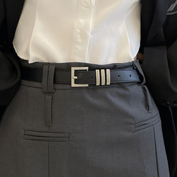 High-End Black Belt Student Korean Style Decorative Jeans Belt Simple Women's Belt 2025 New College Style High-End Black Belt Student Korean Style Decorative Jeans Belt Simple Women's Belt 2025 New College Style