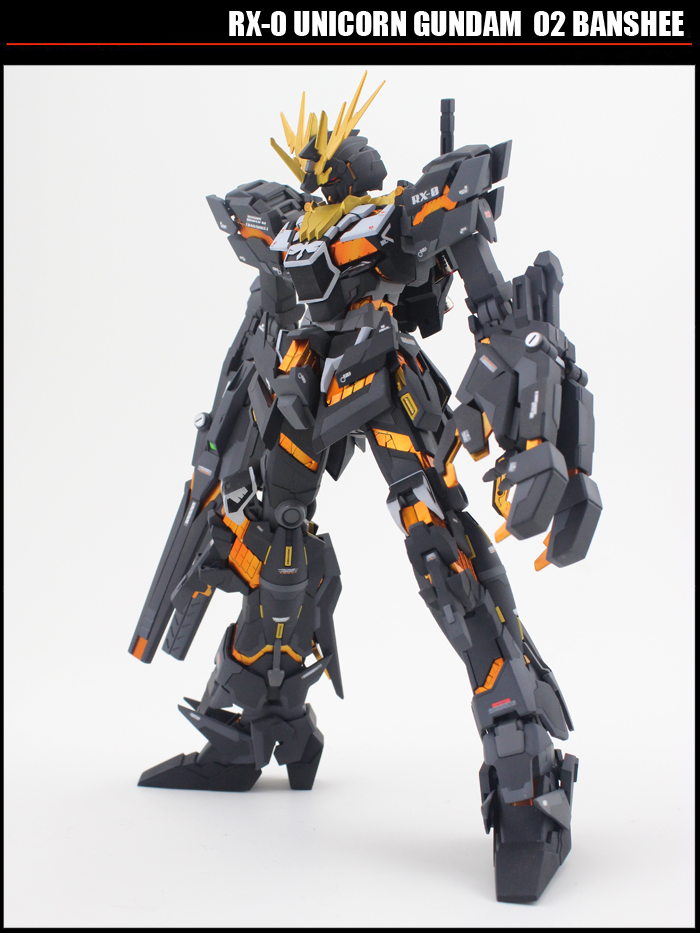 gk 高达改件 mg banshee 黑独角兽 报丧女妖 1/100 命运女神