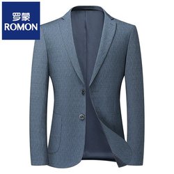 Romon Casual Blazer Men's Spring and Autumn Thin Single-Piece Top Korean Style Slim Fit Small Suit Business Formal Wear Romon Casual Blazer Men's Spring and Autumn Thin Single-Piece Top Korean Style Slim Fit Small Suit Business Formal Wear