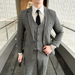 Pierre Cardin Men's Suit Jacket Slim Fit Casual Fine Plaid Suit Men's Wedding Groom Groomsman Dress Pierre Cardin Men's Suit Jacket Slim Fit Casual Fine Plaid Suit Men's Wedding Groom Groomsman Dress