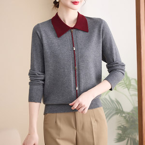 2025 Middle-aged Lady Spring and Autumn Long Sleeve Knitted Base Shirt 2025 New Fashion Sweater Dolls Thin Collar Mom 
2025 Middle-aged Lady Spring and Autumn Long Sleeve Knitted Base Shirt 2025 New Fashion Sweater Dolls Thin Collar Mom