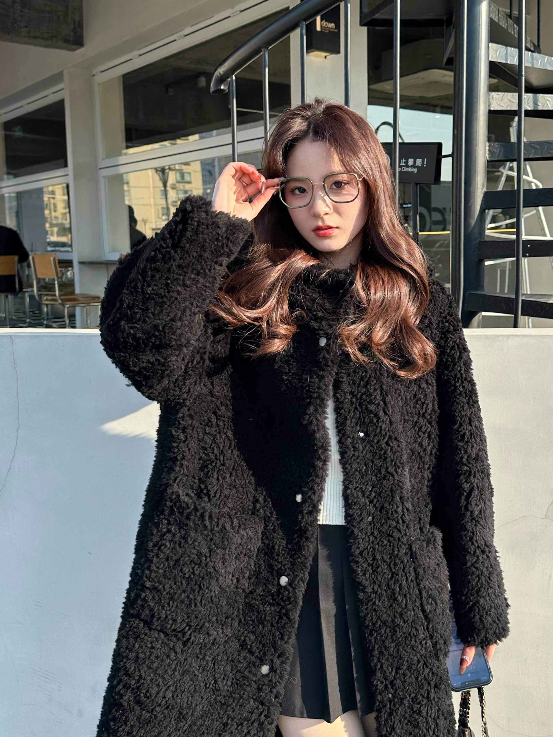 Lansha Clan レディース ウール フード付きコート - 冬用 長袖