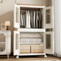 Folding Wardrobe Simple Bedroom Storage Cabinet Floor-Standing Dustproof Home Assembly Storage Cabinet Hanging Wardrobe for Adults and Children Folding Wardrobe Simple Bedroom Storage Cabinet Floor-Standing Dustproof Home Assembly Storage Cabinet Hanging Wardrobe for Adults and Children