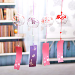 Japanese Cherry Blossom Wind Chimes Handmade Glass Japanese-Style Gift Pendant Cute Small Hanging Ornament Fresh Piece Bedroom Hanging Decoration Japanese Cherry Blossom Wind Chimes Handmade Glass Japanese-Style Gift Pendant Cute Small Hanging Ornament Fresh Piece Bedroom Hanging Decoration