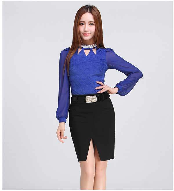 2014新款秋冬裙子半身裙女高腰性感中长一步裙包臀裙 开叉半身裙详情