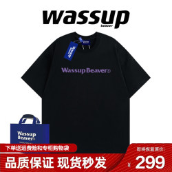 Wassup Beaver Basic Letter Chinese Style Short-Sleeve T-Shirt for Men and Women, Trendy Brand Couple Wear, Half-Sleeve Official Flagship Store Wassup Beaver Basic Letter Chinese Style Short-Sleeve T-Shirt for Men and Women, Trendy Brand Couple Wear, Half-Sleeve Official Flagship Store