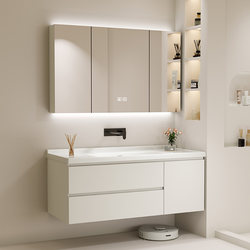 Solid Wood Bathroom Cabinet Combination Non-Porous Ceramic Integrated Basin Bathroom Washbasin Washbasin Cabinet Rubber Wood Washbasin Solid Wood Bathroom Cabinet Combination Non-Porous Ceramic Integrated Basin Bathroom Washbasin Washbasin Cabinet Rubber Wood Washbasin