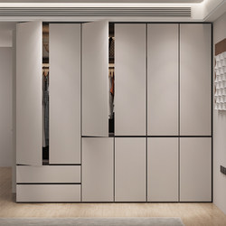 Zhumeichao Osb Pet Skin-Feel Surface Full-Length Wardrobe with 60cm Depth, Segmented Home Bedroom Closet Zhumeichao Osb Pet Skin-Feel Surface Full-Length Wardrobe with 60cm Depth, Segmented Home Bedroom Closet