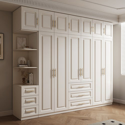 European Style Wardrobe with Top Cabinet Simple Modern Economical Panel White Combination Side Cabinet Wooden Six-Five Door Large Wardrobe European Style Wardrobe with Top Cabinet Simple Modern Economical Panel White Combination Side Cabinet Wooden Six-Five Door Large Wardrobe