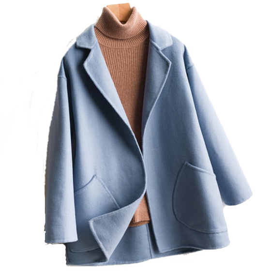 Women's short double-sided wool coat, autumn and winter new cocoon-shaped woolen jacket, Korean version, small, loose and large size
Women's short double-sided wool coat, autumn and winter new cocoon-shaped woolen jacket, Korean version, small, loose and large size