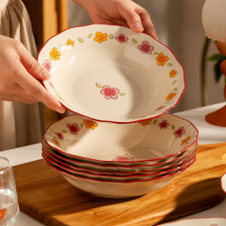 Beautiful Plates for Home Use, High-End Ceramic Dishes, Creative and Ceremonial Tableware, Western-Style Plates, Soup Plates, Breakfast Plates Beautiful Plates for Home Use, High-End Ceramic Dishes, Creative and Ceremonial Tableware, Western-Style Plates, Soup Plates, Breakfast Plates