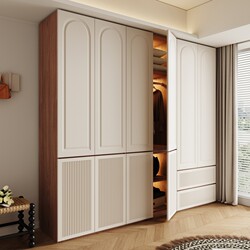 2025 New Popular Two-Tone Large Wardrobe for Bedroom Home Use, American-Style Light Luxury Segmented Cabinet, Eco-Friendly Storage Wardrobe 2025 New Popular Two-Tone Large Wardrobe for Bedroom Home Use, American-Style Light Luxury Segmented Cabinet, Eco-Friendly Storage Wardrobe