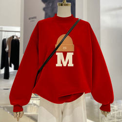 Velvet thickened mid-length sweatshirt without hood Velvet thickened mid-length sweatshirt without hood